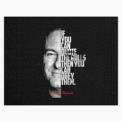 Black and white Tony Soprano The Sopranos Tv Show quote. Jigsaw Puzzle