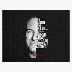 Black and white Tony Soprano The Sopranos Tv Show quote. Jigsaw Puzzle