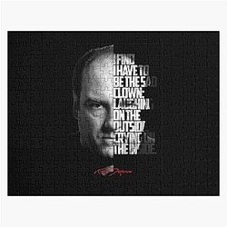 Black and white Tony Soprano The Sopranos Tv Show quote. Jigsaw Puzzle