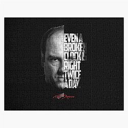 Black and white Tony Soprano The Sopranos Tv Show quote. Jigsaw Puzzle