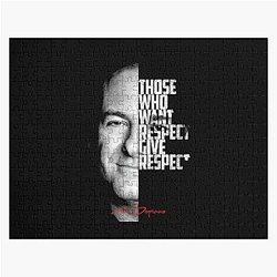 Black and white Tony Soprano The Sopranos Tv Show quote. Jigsaw Puzzle