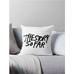 the story so far black Throw Pillow