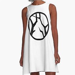 Black and White Symbol of Strangers A-Line Dress