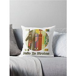 Hello Ze Strokes - The Strokes album cover Throw Pillow