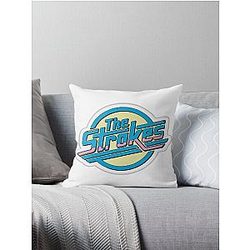 The Strokes Retro blue logo Throw Pillow