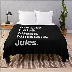 The Strokes Helvetica White Text Throw Blanket