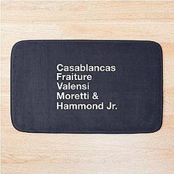 The Strokes Last Names white Bath Mat