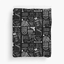Collage of The Strokes Black and White Duvet Cover