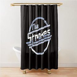 The Strokes 팟캐스트 The Strokes 로고 샤워 커튼