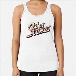 The Strokes Striped Logo Racerback Tank Top