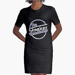 The Strokes Merch The Strokes Logo Graphic T-Shirt Dress