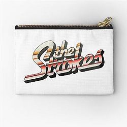The Strokes Striped Logo Zipper Pouch