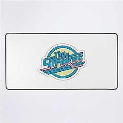 The Strokes Retro blue logo Desk Mat
