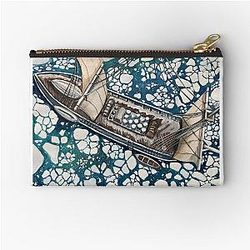 Watercolor Zipper Pouch Aerial View