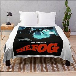 When the Fog Rolls In. The Terror Begins Throw Blanket