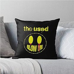 smile yellow Throw Pillow RB0301