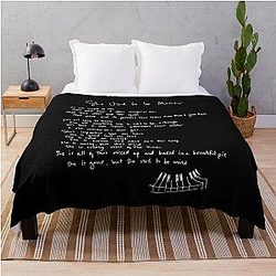 She Used To Be Mine  Sara Bareilles  Handwritten Lyrics Waitress the Musical  Broadway, West End Throw Blanket RB0301
