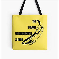 The Velvet Underground and Nico Stenciled Banana All Over Print Tote Bag