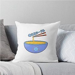 Think Japanese Anime Cute Blue Flower Throw Pillow