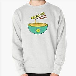 think noodles Japanese anime cute yellow flower pullover sweatshirt