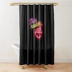 Think! funny classic think Noodle's Shower Curtain