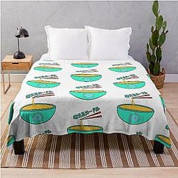 Think Noodles Japanese Cute Flower Throw Blanket