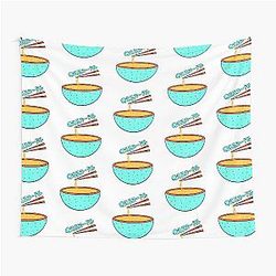 thinknoodles Japanese Anime Cute Blue Polka Dot Tapestry
