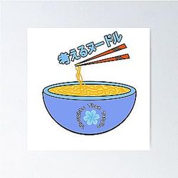 Think Noodles Japanese Anime Cute Blue Flower Poster