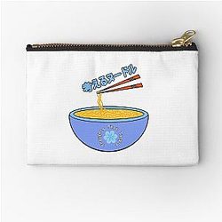 Think Noodles Japanese Cute Blue Flower Zipper Pouch