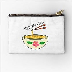 Think Noodles Japanese Anime Cute Pink Flower Zipper Pouch