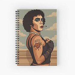 Rocky Horror Picture Show Tim Curry Rock History Spiral Notebook