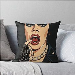 Rocky Horror Picture Show, Tim Curry, Rock History Throw Pillow