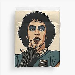 The Rocky Horror Picture Show Tim Curry Rock History Duvet Cover