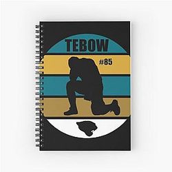 Tim Tebow Tight End Jacksonville Jaguars Florida Tebow Time Kneeling Spiral Notebook