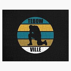 Tebowville Tim Tebow Kneeling 85 Tight End for the Jacksonville Jaguars Florida Tebow Time Jigsaw Puzzle
