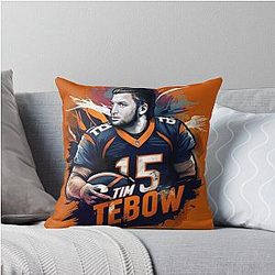 Tim Tebow Denver Broncos Throw Pillow