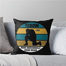 Make Jacksonville Great Again Tight End for the Jacksonville Jaguars Florida Tim Tebow Kneeling Throw Pillow