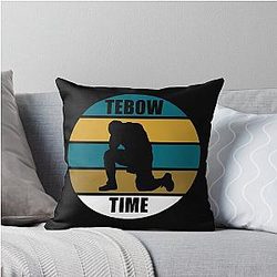 Tebow Time Tim Tebow Kneeling 85 Tight End for the Jacksonville Jaguars Florida Throw Pillow)