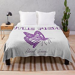 Title Fight Floral Green Butterfly Throw Blanket RB2411