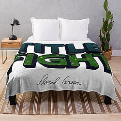 Title Fight Floral Green Throw Blanket RB2411
