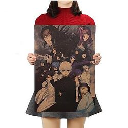 Tokyo Ghoul Poster Merch: Tokyo Ghoul's Character Vintage Kraft Paper Poster