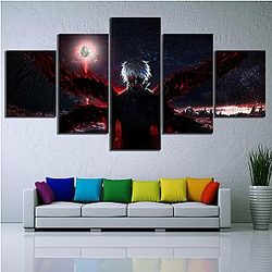 HD Print Canvas Paintings Home Decor 5 Panel Tokyo Ghoul Kanekiken