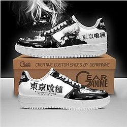 Tokyo Ghoul Shoes Merch: Black and White Ken Kaneki Air Force Shoes