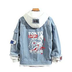 Tokyo Ghoul Jackets - Long Sleeves Anime Art Print Denim Jacket