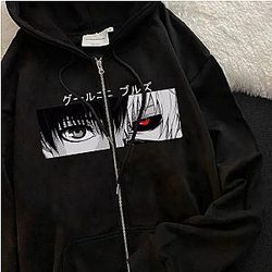 Tokyo Ghoul Jacket - Anime Print Gothic Vintage Oversized Casual Jacket