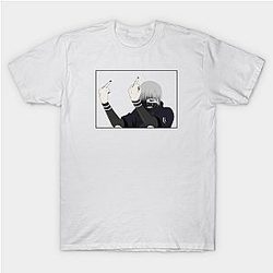 Tokyo Ghoul Shirt Merch: Half Ghoul Kaneki Cracking Finger.