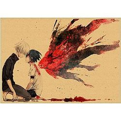 Tokyo Ghoul Poster Merch: Kaneki and Touka Retro Poster