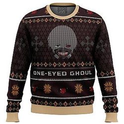 Tokyo Ghoul Ugly Christmas Sweater: Ken Kaneki One-Eyed Ghoul
