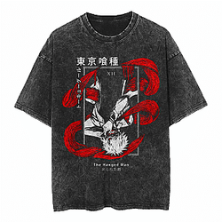 Kaneki Ken Anime PTTT1504 Retro Washed Oversized Tokyo Ghoul Shirt