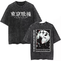 Black White Manga PTTT1504 Washed Tokyo Ghoul Shirt